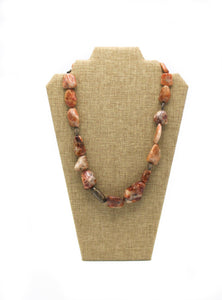 Handmade Indian Gemstone Necklace- Brown